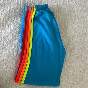 Neon Blue neon 5 stripe AV Sweatpants